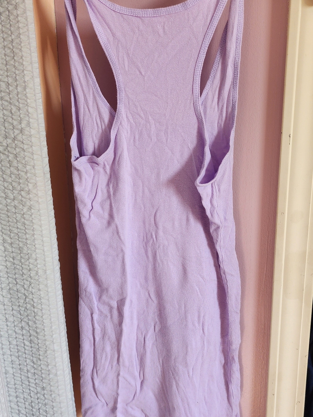 No Boundaries Lavender Ribbed Racerback Tank Top - Picture 3 of 3